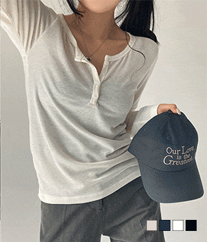 [무료배송] 델리아 슬릿 버튼 긴팔 티셔츠